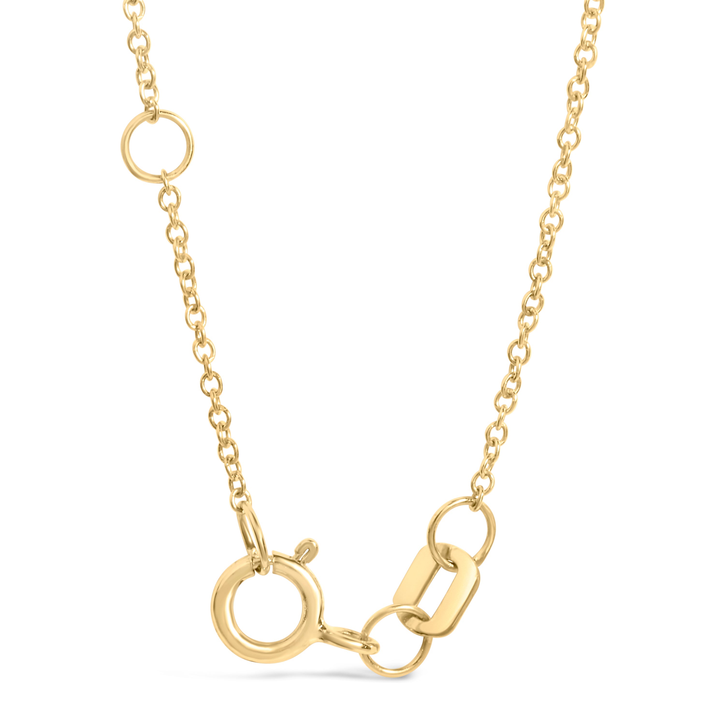 10K Yellow Gold 1/10 Cttw Diamond Paperclip Charm Adjustable Link Bracelet  (I-J Color, I1-I2 Clarity) - 7.25 Inch