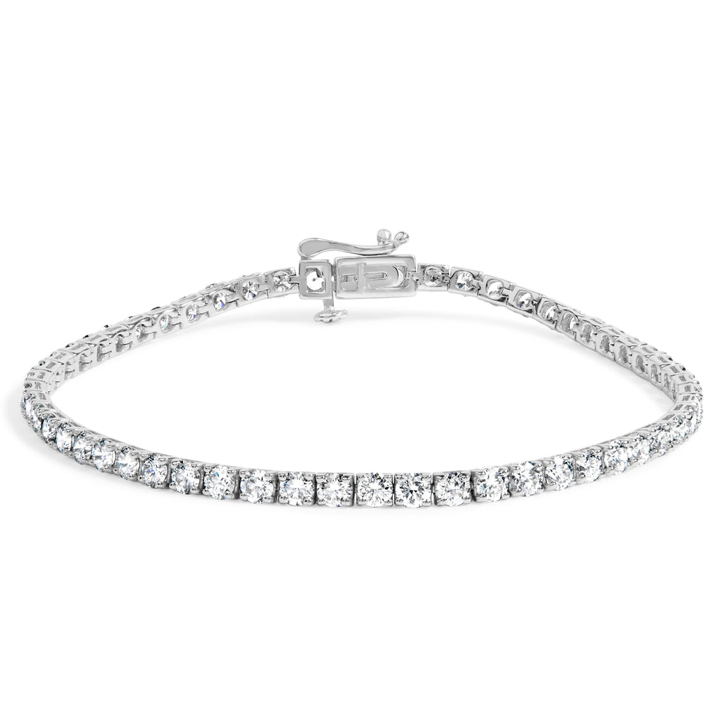 14K White Gold 5.0 Cttw Lab Grown Diamond Tennis Bracelet (F-G Color, VS1-VS2 Clarity) - 7.25" Inches