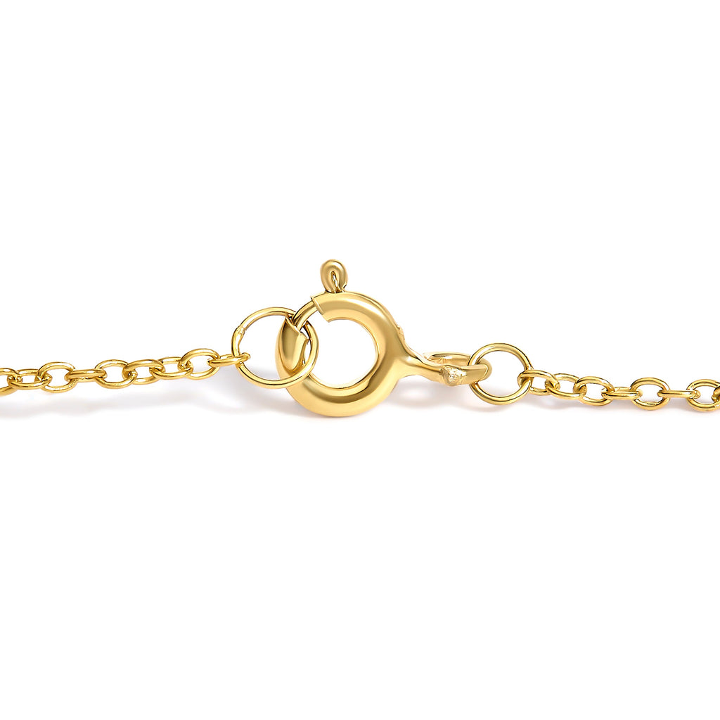 14K Yellow Gold Plated Sterling Silver 1/2 Cttw Lab Grown Diamond Rose Motif Link Bracelet
