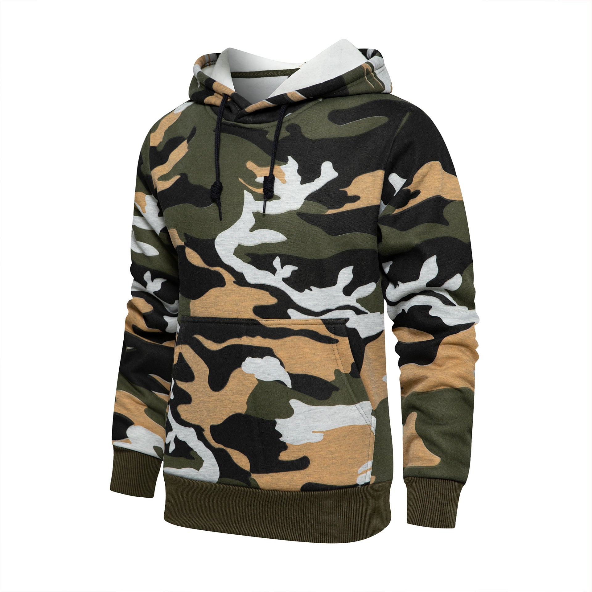 Men's Camouflage Hooded Pullover Athletic Casual Top