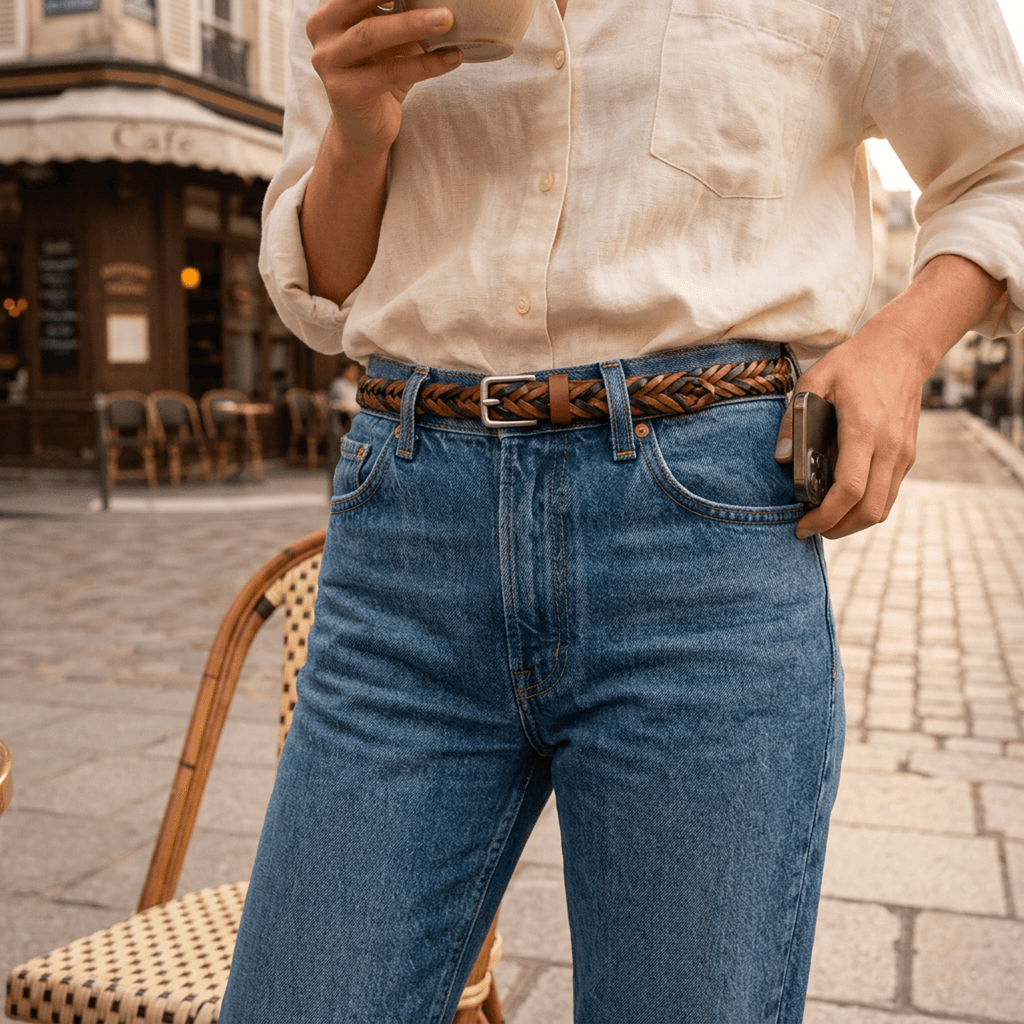 Two-Tone Five Strand Braided Belt