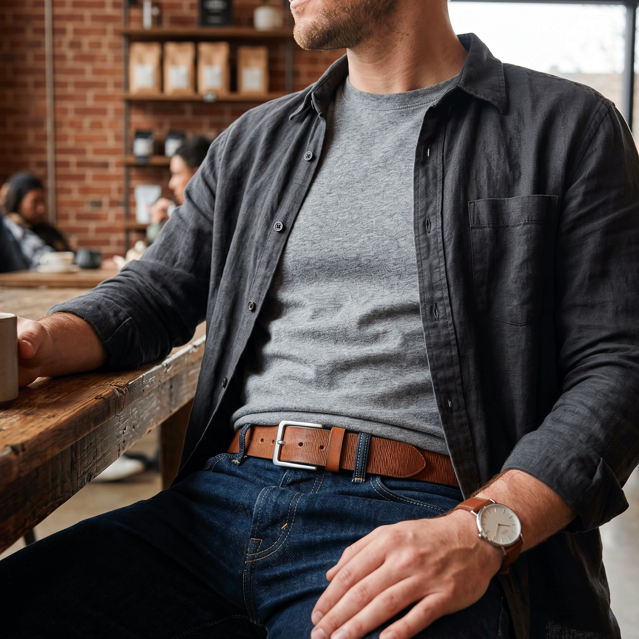 WOOD GRAIN EMBOSSED BELT