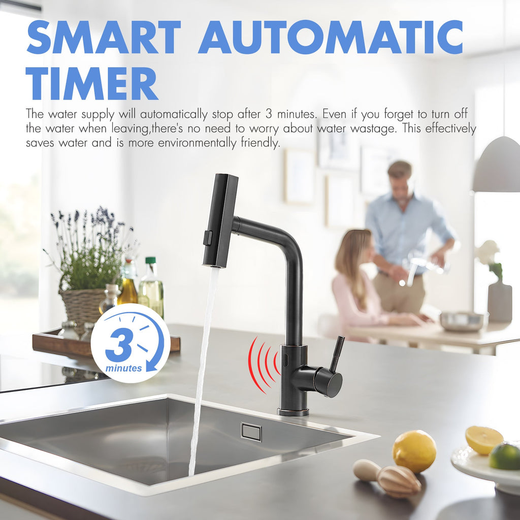Touchless Kitchen Faucet, Hands Free Automatic Smart Kitchen Faucet, Stainless Steel Touchless Kitchen Faucet