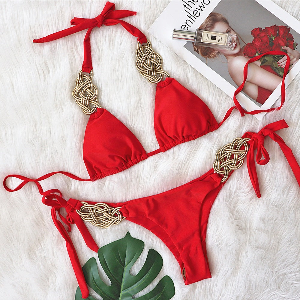 2021 New Solid Color Bikini - Handmade Women's Swimwear