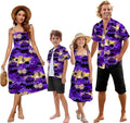 Family Matching Hawaiian Outfits Men Women Girl Boy Clothes boy Hawaiian Purple 11-12 Years = Tag 180