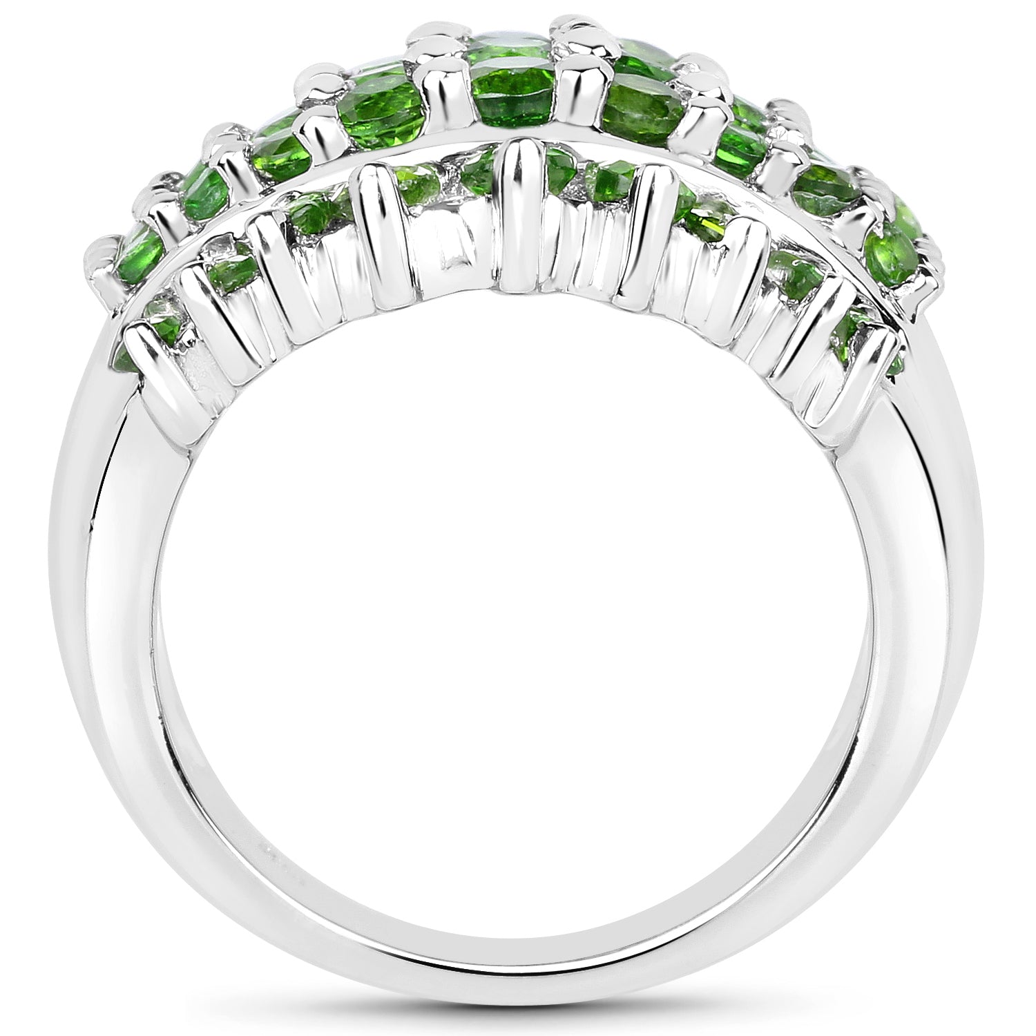 2.48 Carat Genuine Chrome Diopside .925 Sterling Silver Ring
