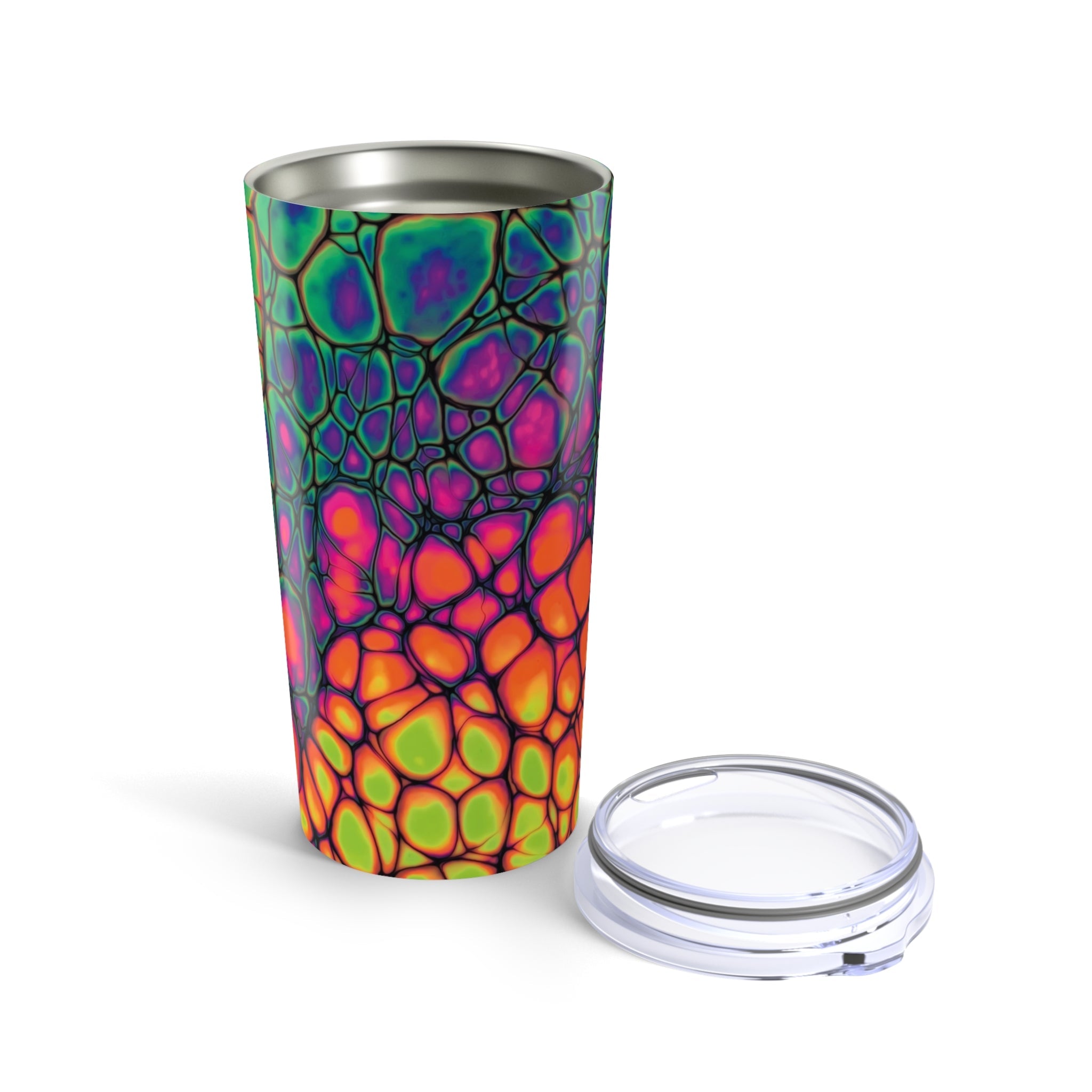 Bespattered Facade Neon Butterfly Abstract Art Tumbler 20oz