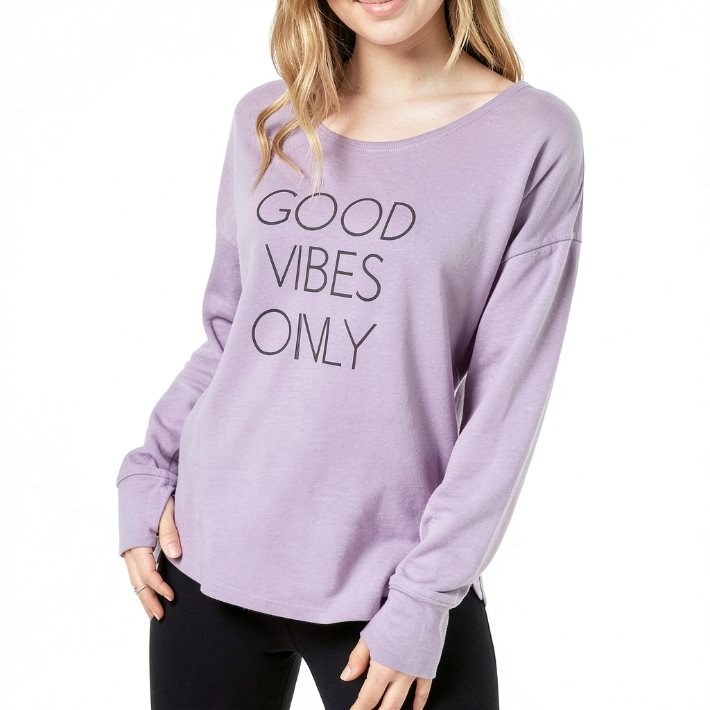 Ideology Good Vibes Strappy-Back Long-Sleeve T-Shirt, Size Medium