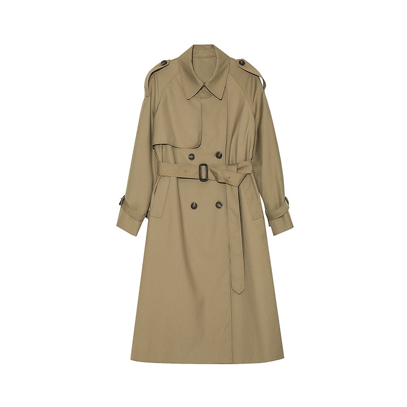 British Double-breasted Loose Mid-length Coat