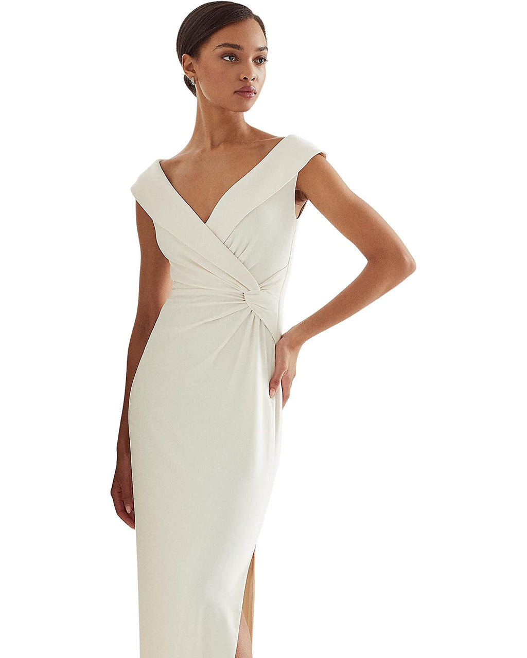 Lauren Ralph Lauren Jersey Off-the-Shoulder Gown, Size 2