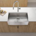 33x22x10'Farmhouse Apron Single Bowl Stainless Steel Kitchen Sink with Workstation