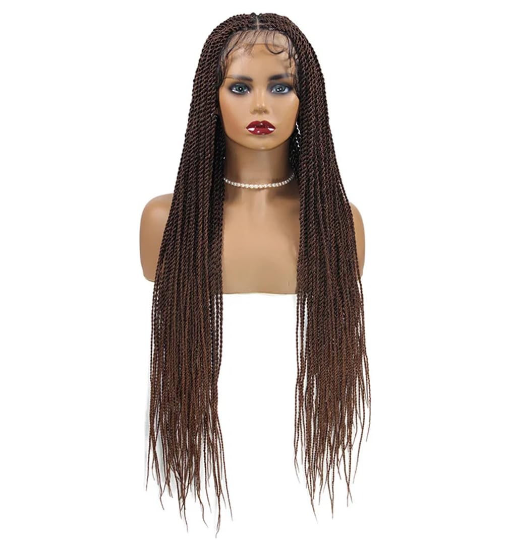 Twist Braided Wig | Box Braided Lace Front Wig | Faux Locs & Goddess Braids | Synthetic Hair