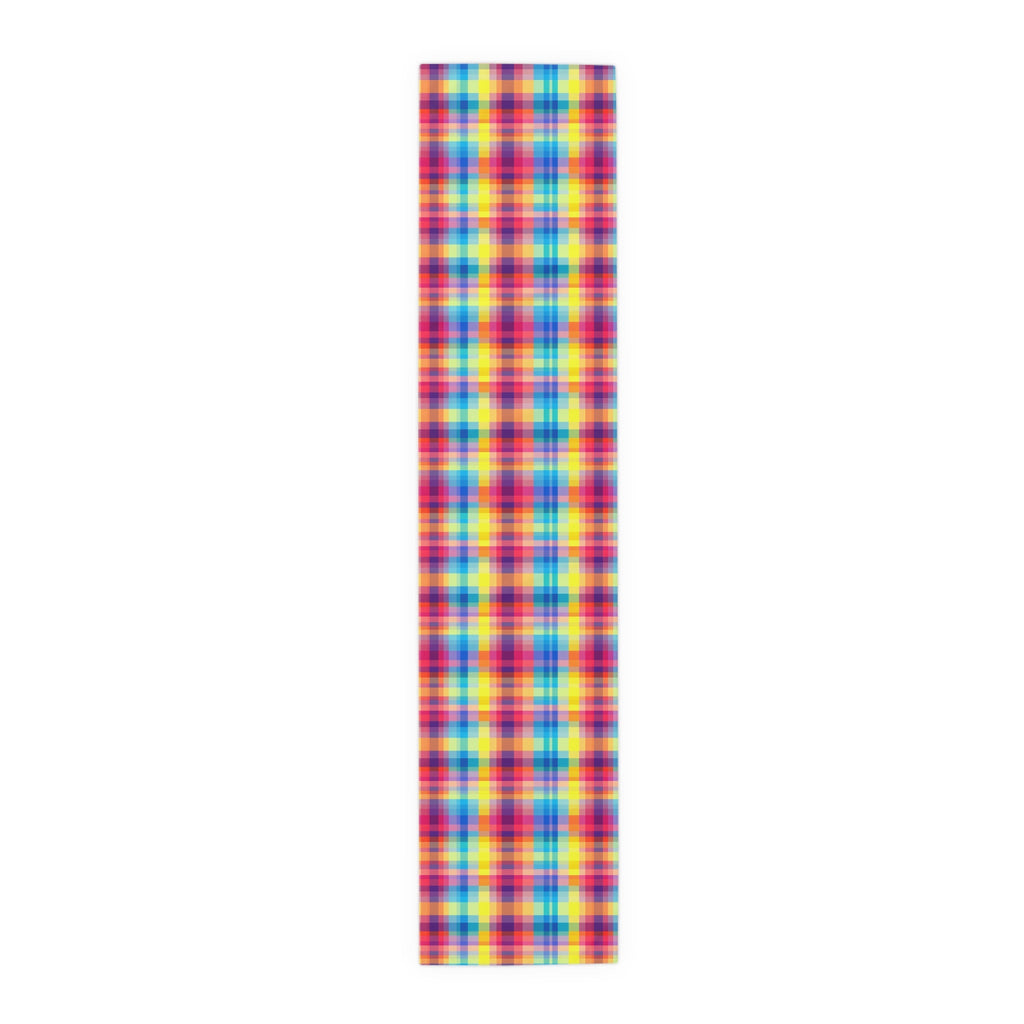 Bespattered Facade Rainbow Plaid Table Runner (2 sizes)