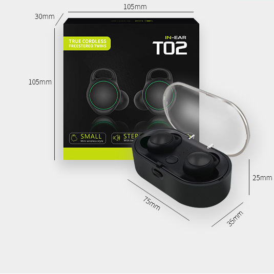 TWS-T02 Wireless Bluetooth Stereo Earbuds for Sports
