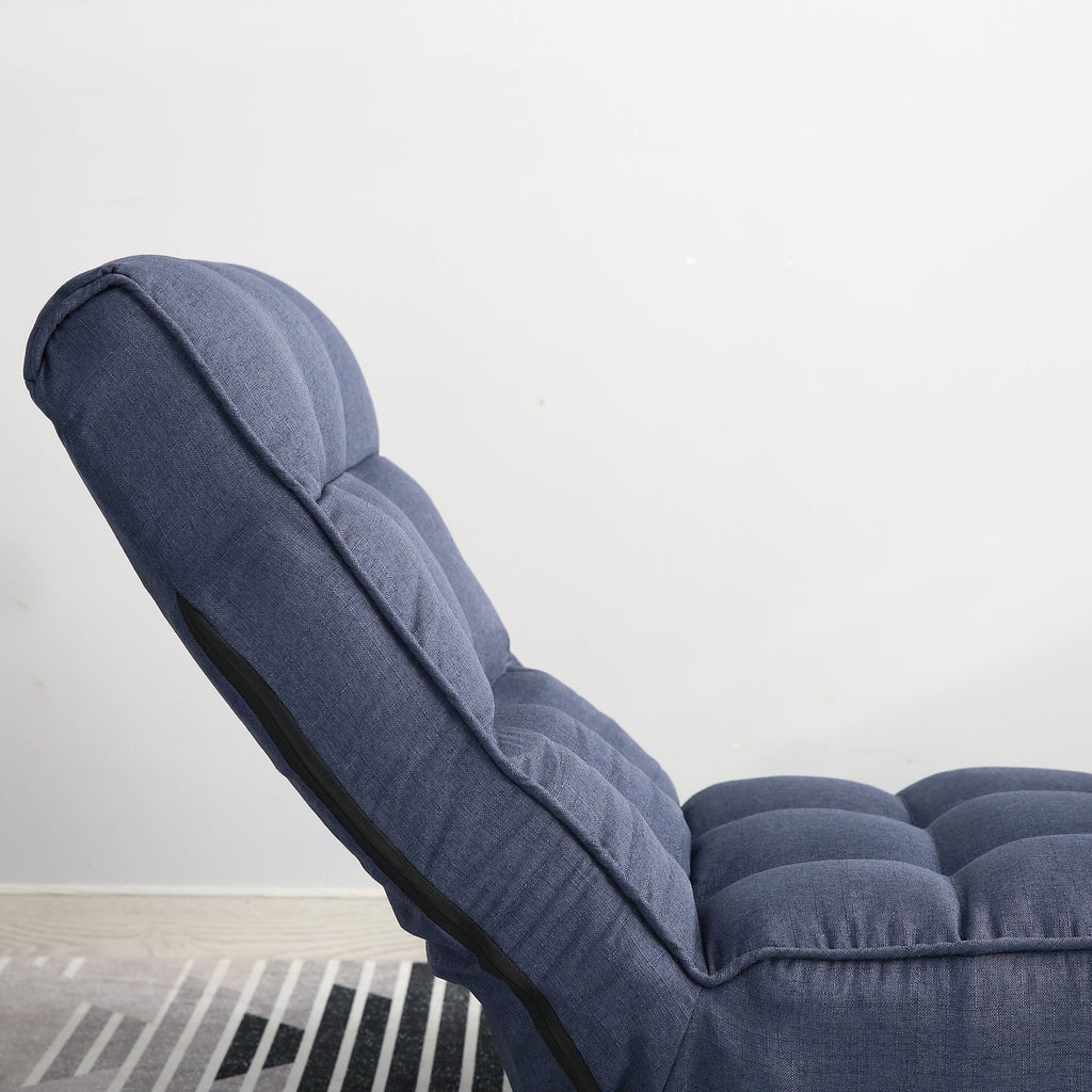Single sofa reclining chair Japanese chair lazy sofa tatami balcony reclining chair leisure sofa adjustable chair,Navy