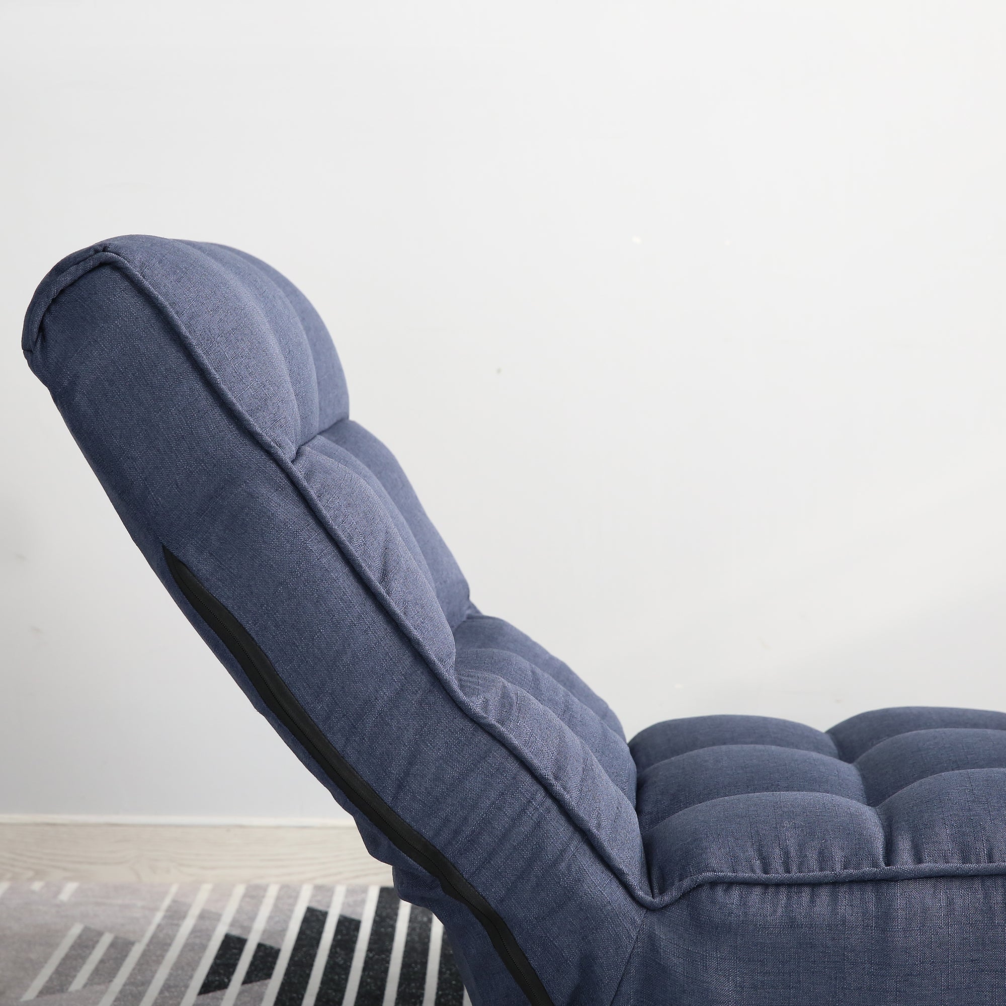 Single sofa reclining chair Japanese chair lazy sofa tatami balcony reclining chair leisure sofa adjustable chair,Navy