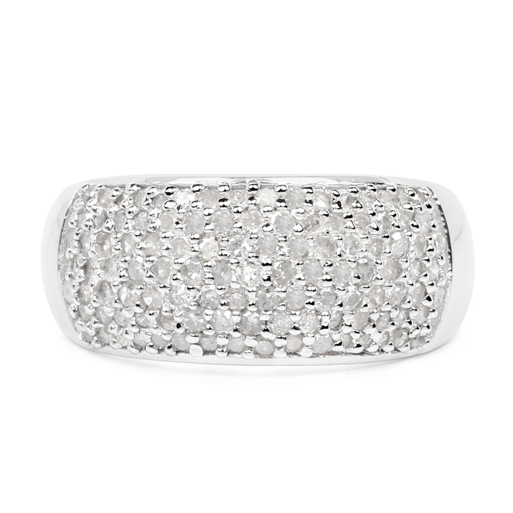 0.96 Carat Genuine White Diamond .925 Sterling Silver Ring