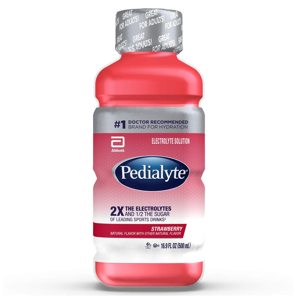 Pedialyte Electrolyte Solution Strawberry 16.9 fl oz 12 Count