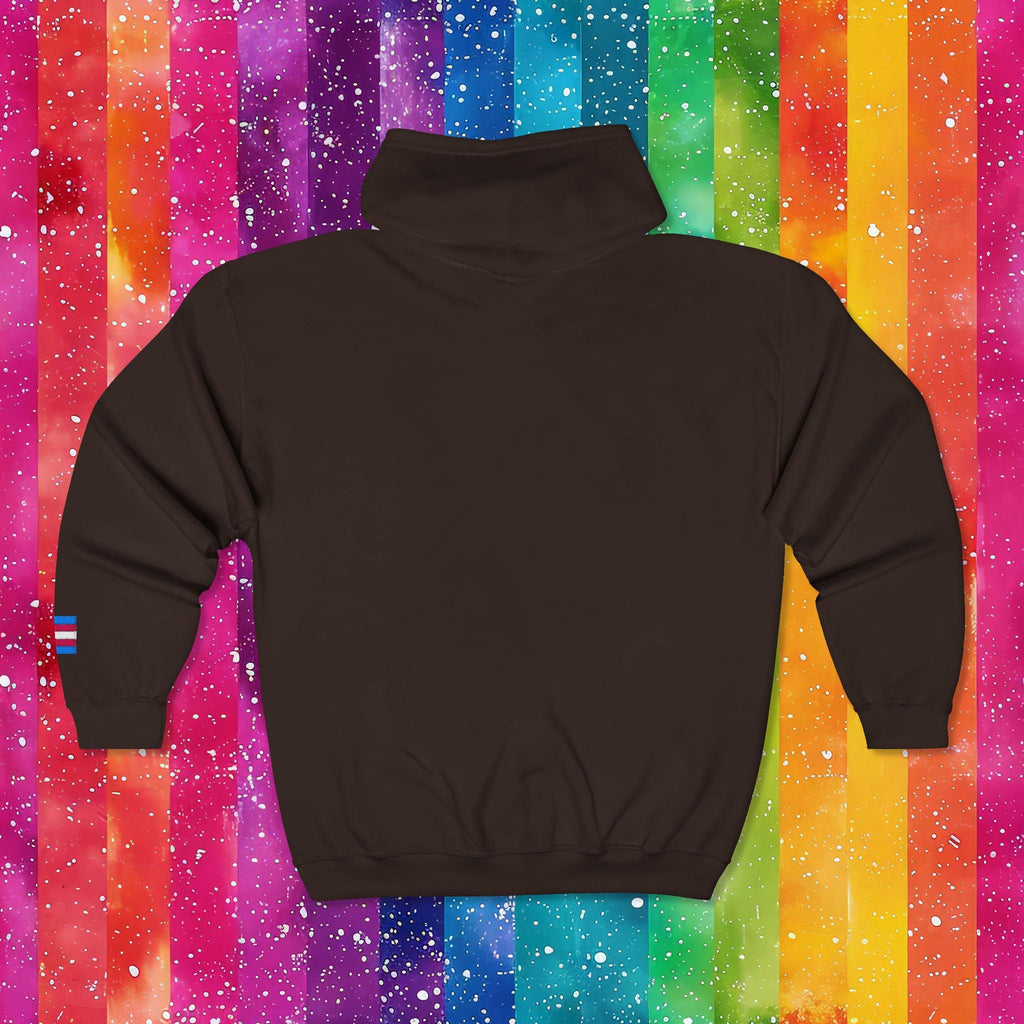 Bespattered Facade Protect the Dolls LGBTQ+ Pride Trans Support Embroidered Full-Zip Hoodie