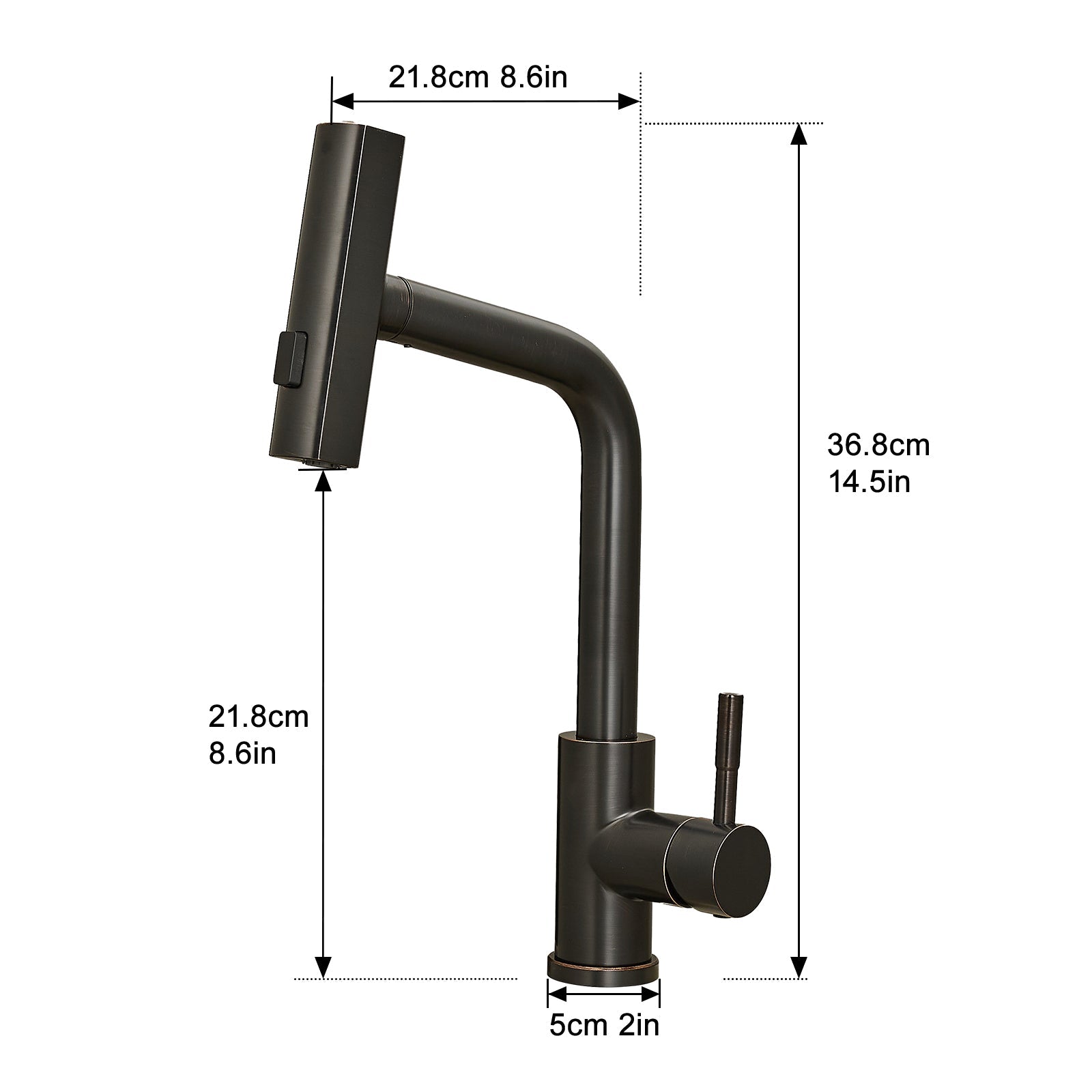 360° Rotation Pull-Down Kitchen Faucet with 3 Spray Modes - Oil Rubbed Bronze /Stainless Steel High-Arc Sink Faucet