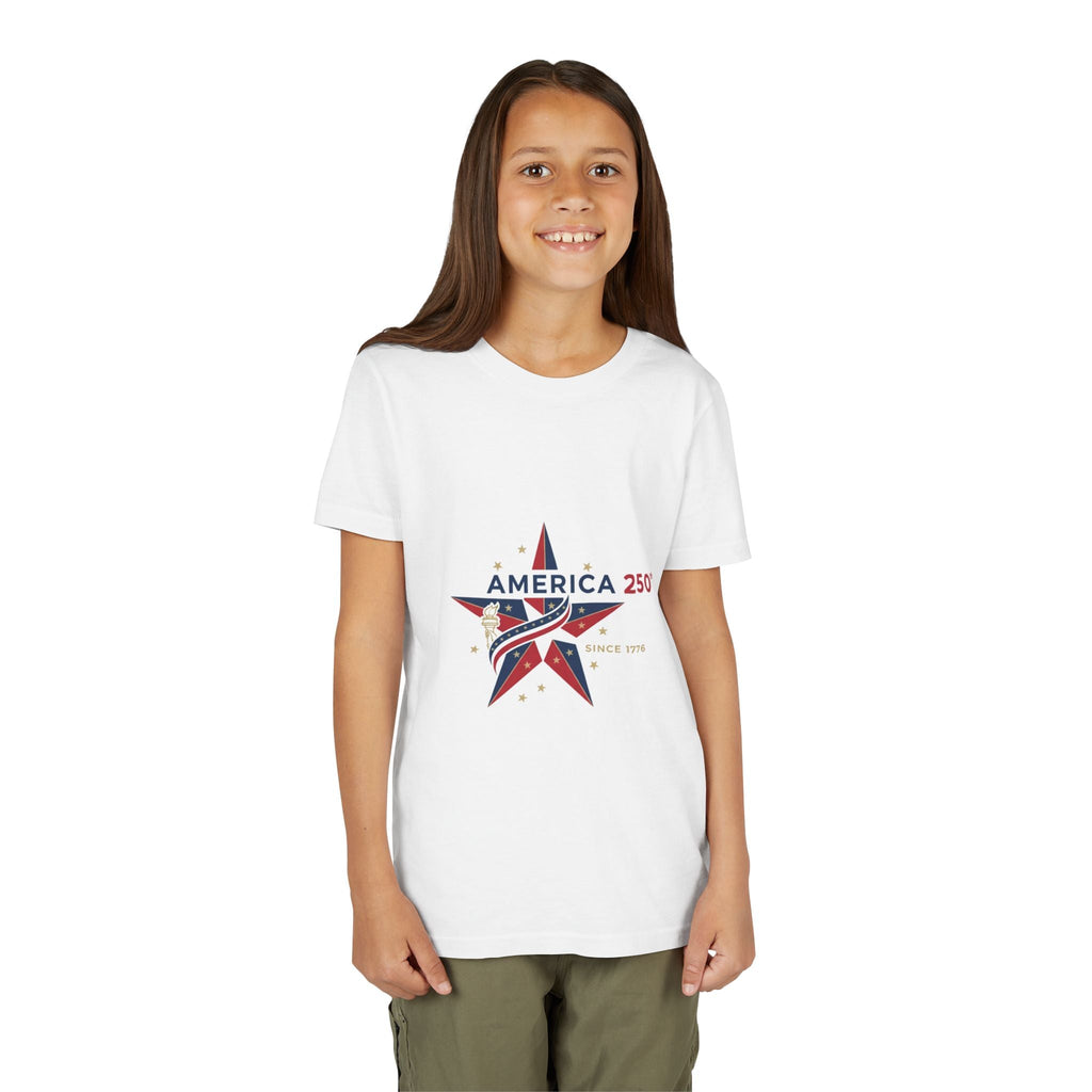 Youth Tee - "America 250" Patriotic Star Kids T-Shirt (Since 1776)