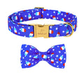 Babole Pet 4th of July Dog Bow Tie Collar American Flag Day Metal Buckle Collar for Small Medium Large Dogs Boy Girl Dog Fourth of July Accessories Popsicle Blue Bowtie Collar M