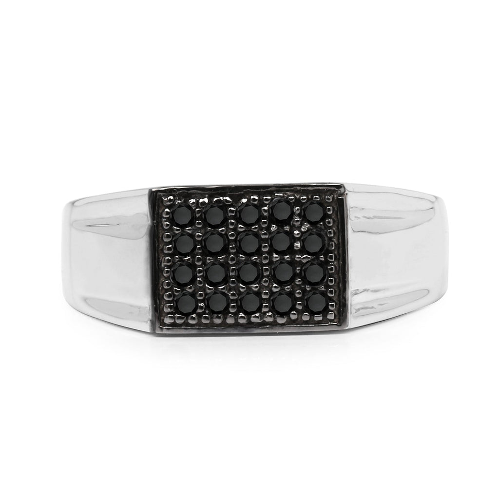 0.30 Carat Genuine Black Diamond .925 Sterling Silver Ring