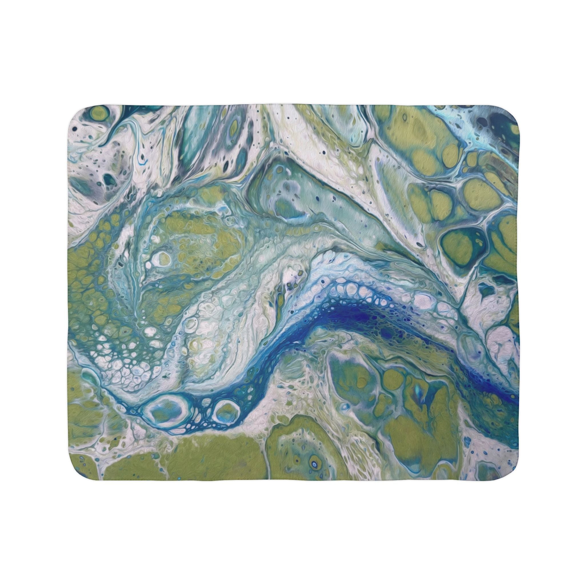 Bespattered Facade Sea Turtle Fleece Sherpa Blanket | 2 Colors & Sizes