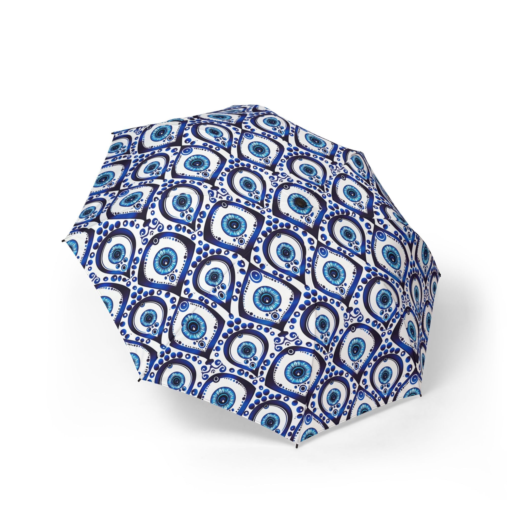 Evil Eye Foldable Umbrella — Compact Semi-Automatic Rain Parasol