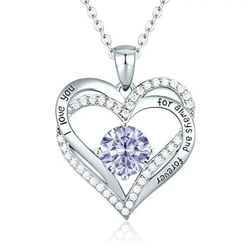 Diamond Zircon Heart Pendant Women's Clavicle Necklace