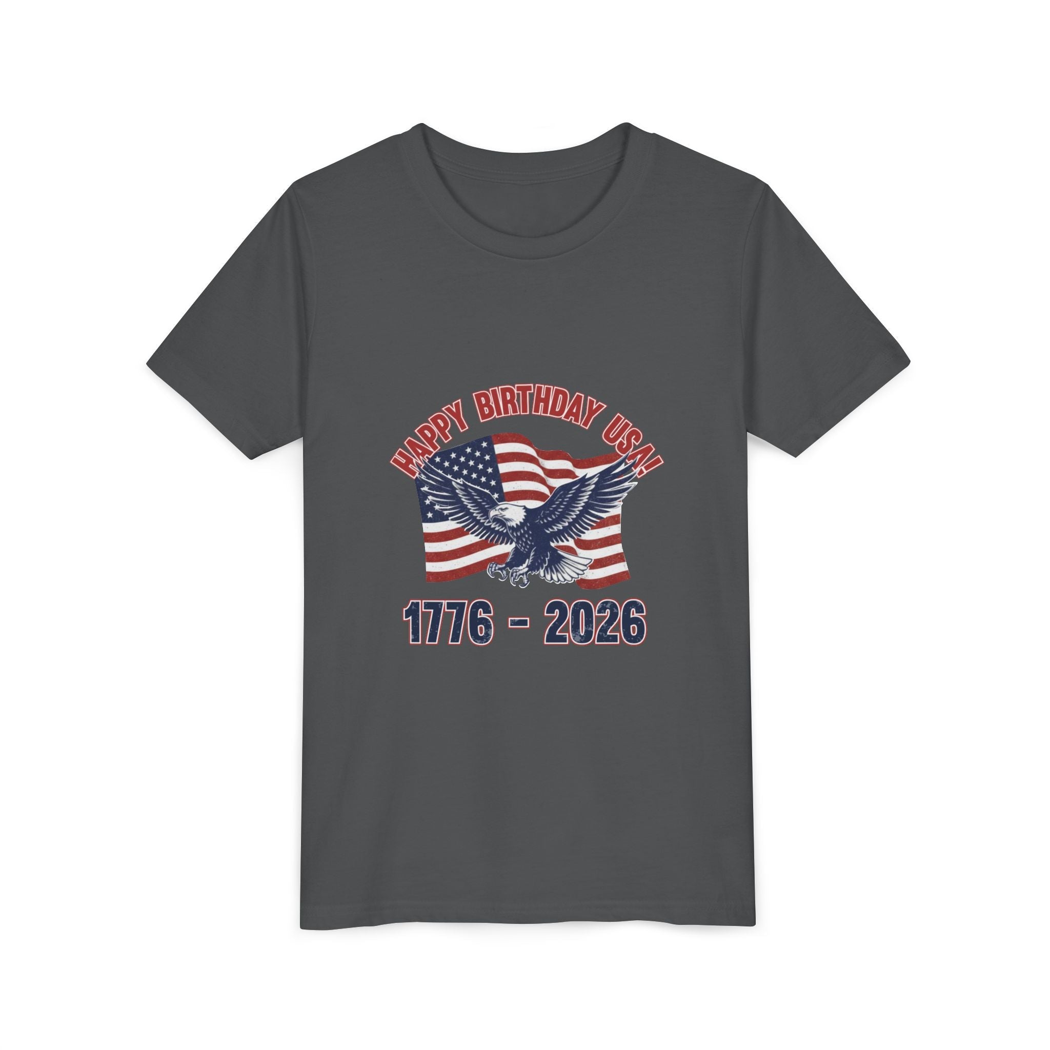 Kids' 4th of July Tee – "Happy Birthday USA" 1776-2026 Eagle & Flag