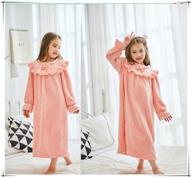 Flannel Pajamas for Girls and Middle-aged Children