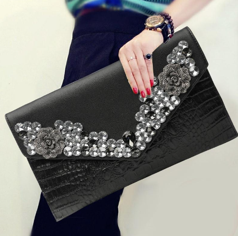 Rhinestone Crossbody Clutch Envelope Small Bag