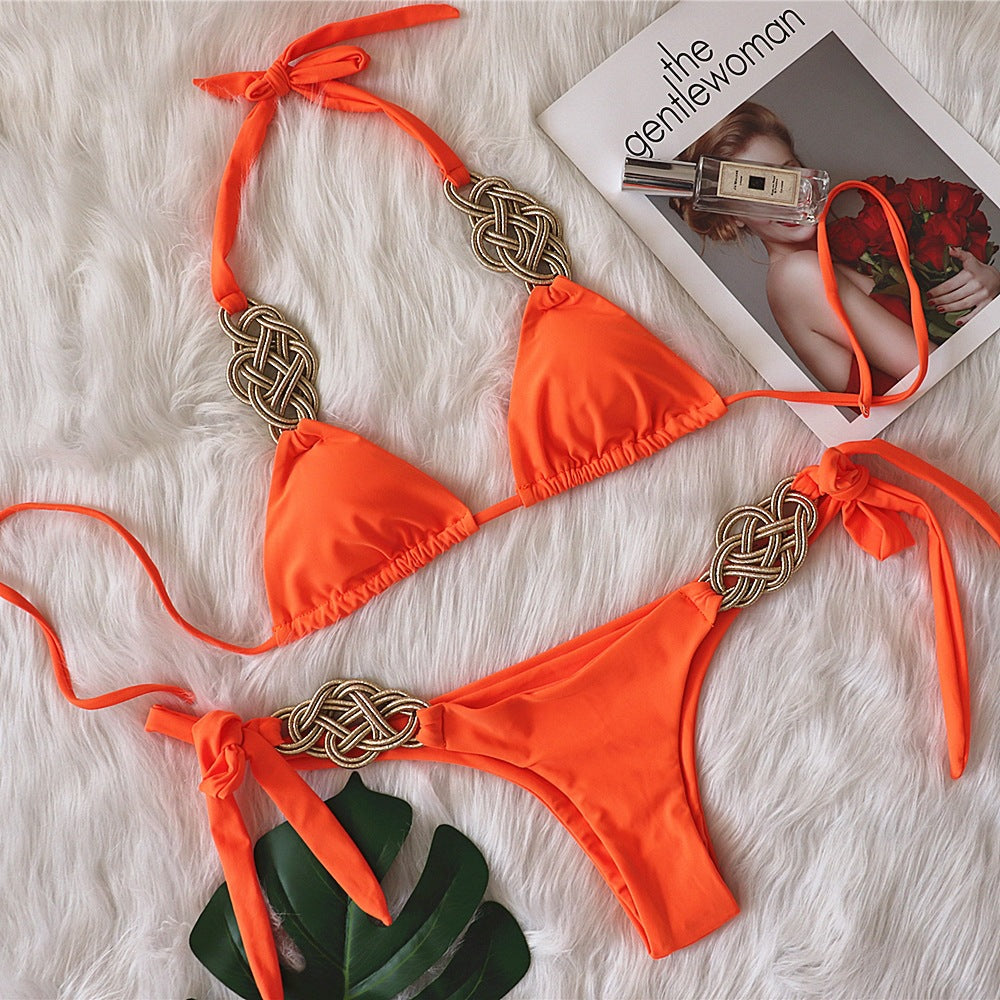 2021 New Solid Color Bikini - Handmade Women's Swimwear