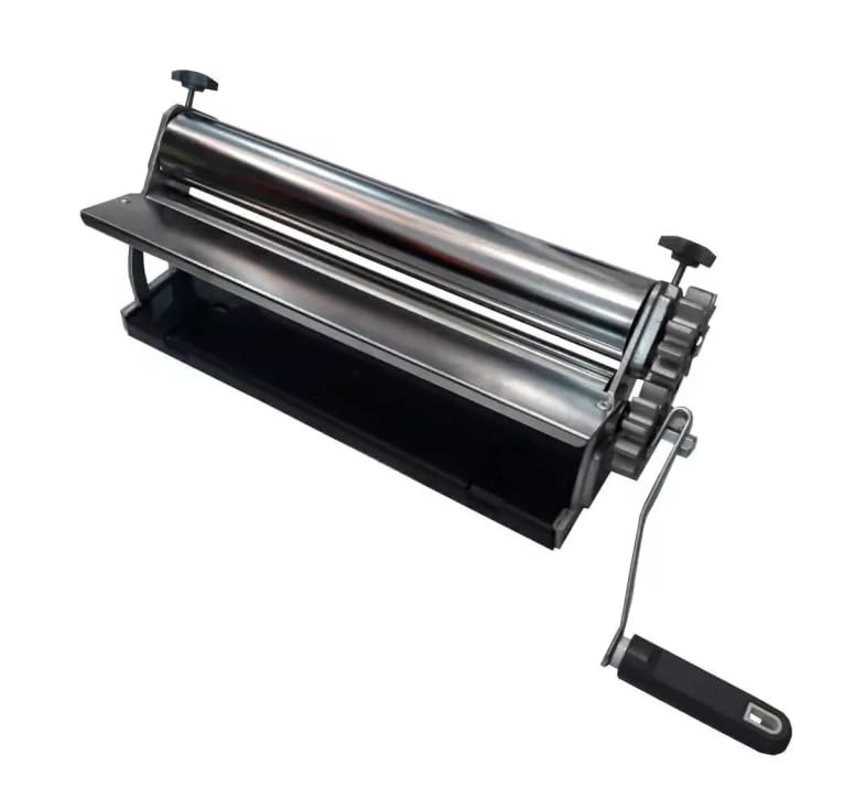 15.75in (40cm) Chrome Dough Laminator – Manual Pasta Maker for Noodles Breads Pizza and Pastry – Adjustable Thickness Control Durable Cast Iron and Steel Construction