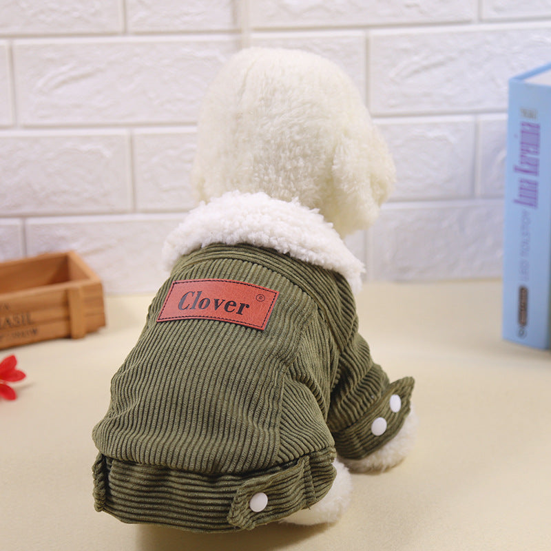 New Lamb Fleece Jacket for Pets - Corduroy Dog Coat