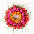 Red White and Blue Tulip Wreath for Door Decoration