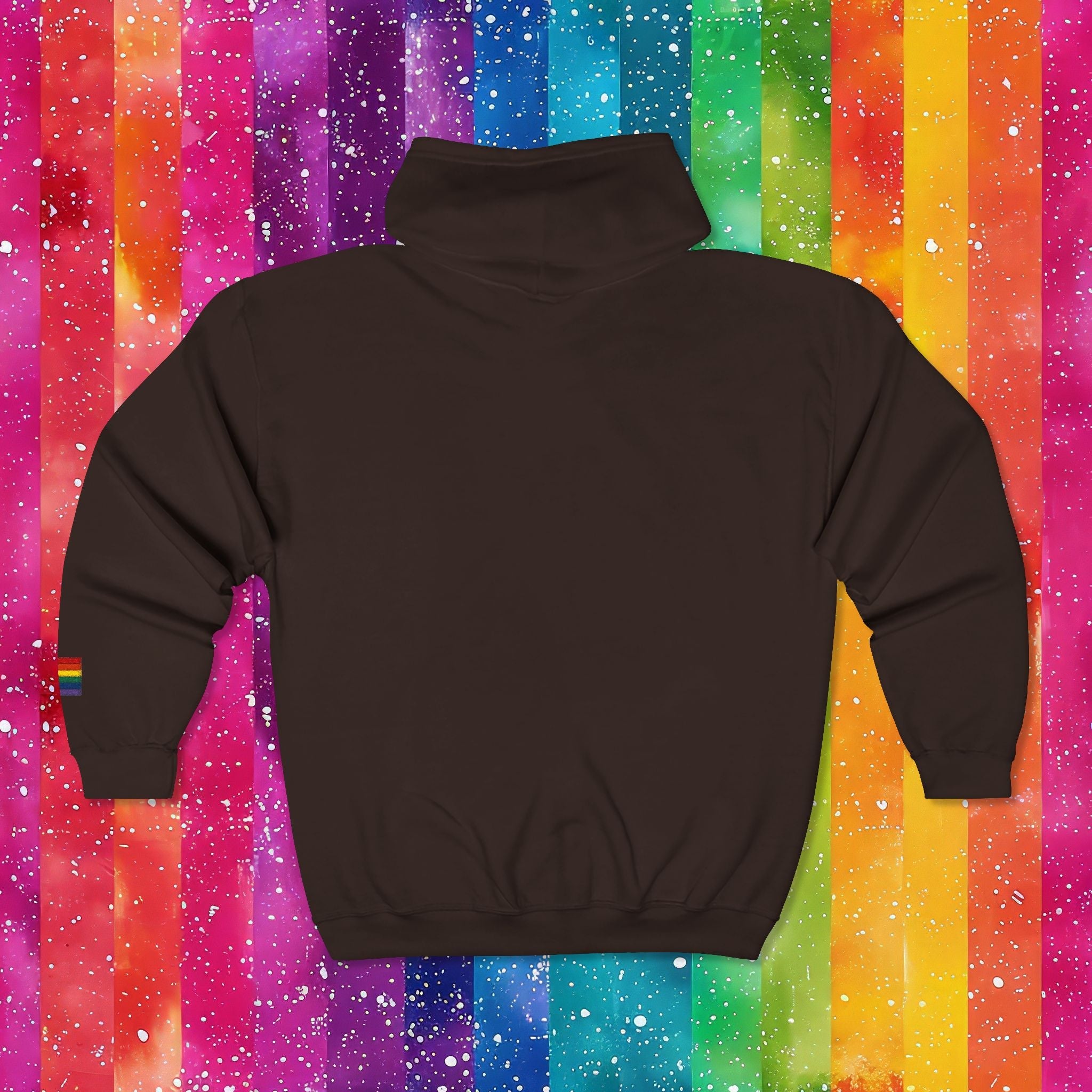 Bespattered Facade Rainbow LGBTQ+ Pride Embroidered Full-Zip Hoodie