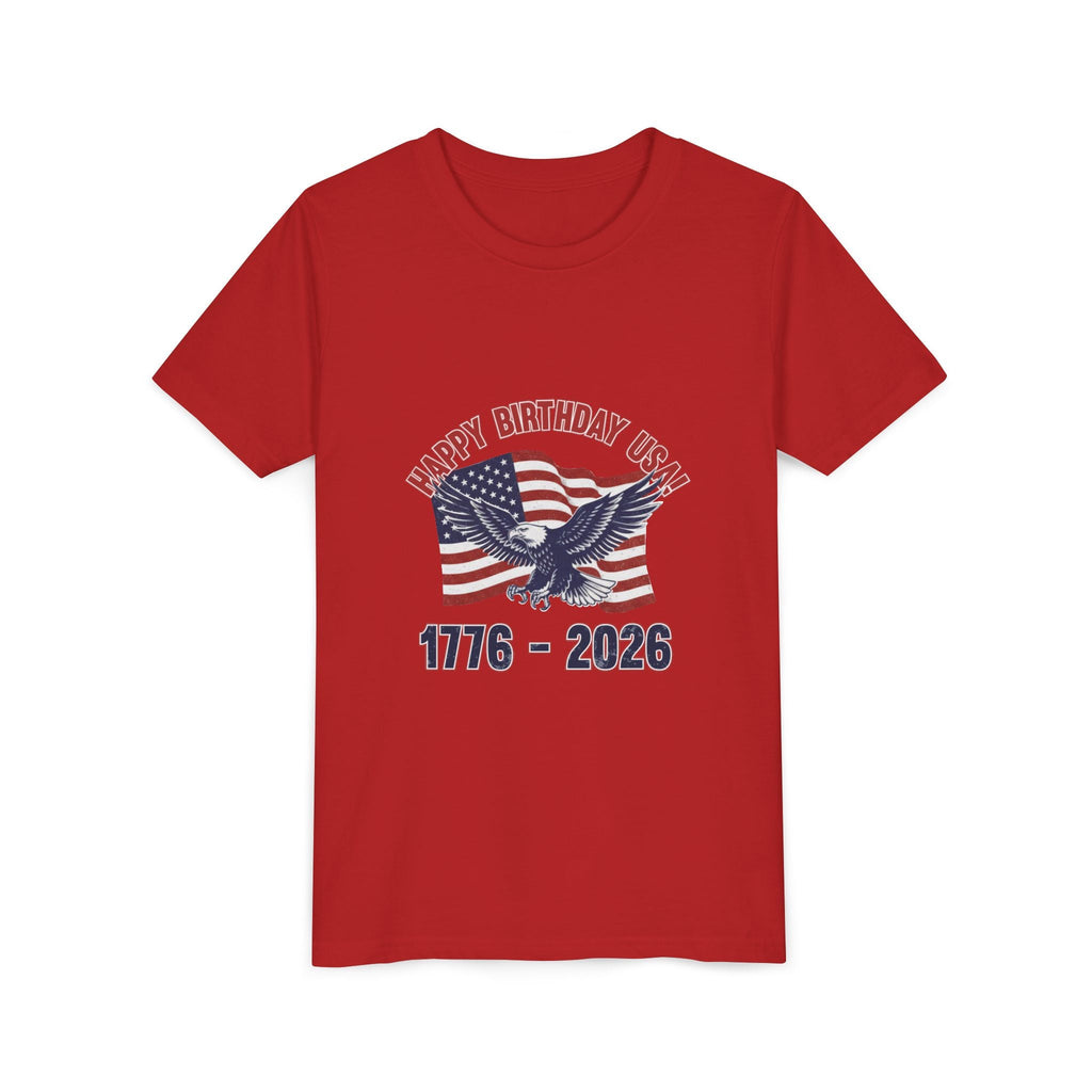 Kids' 4th of July Tee – "Happy Birthday USA" 1776-2026 Eagle & Flag