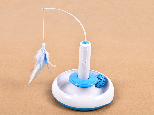 Electric Rotating Cat Toy with Teasing Wand