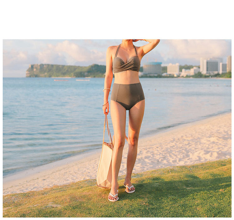Korean 2020 New High-Waisted Bikini Swimwear Set