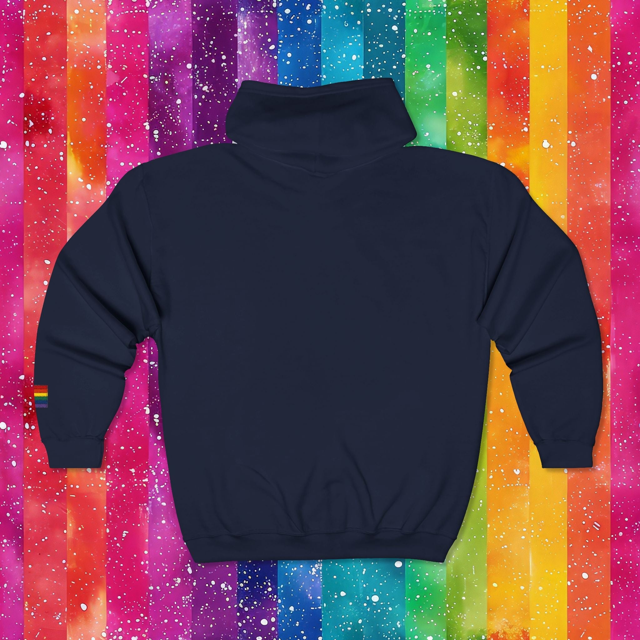 Bespattered Facade Rainbow LGBTQ+ Pride Embroidered Full-Zip Hoodie