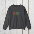Bespattered Facade Proud Rainbow LGBTQ+ Pride Embroidered Crewneck Sweatshirt