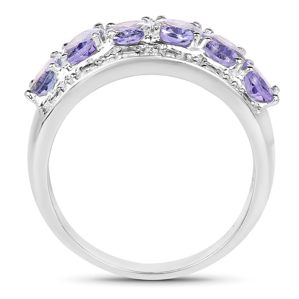 2.64 Carat Genuine Tanzanite .925 Sterling Silver Ring