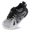 BARERUN Toddler Shoes Toddler Boy Girl Sneakers Breathable Lightweight Toddler Tennis Shoes Barefoot Running/Walking Shoes for Toddler with Adjustable Wide Slip On Shoes Grayblack 7.5-8 Toddler
