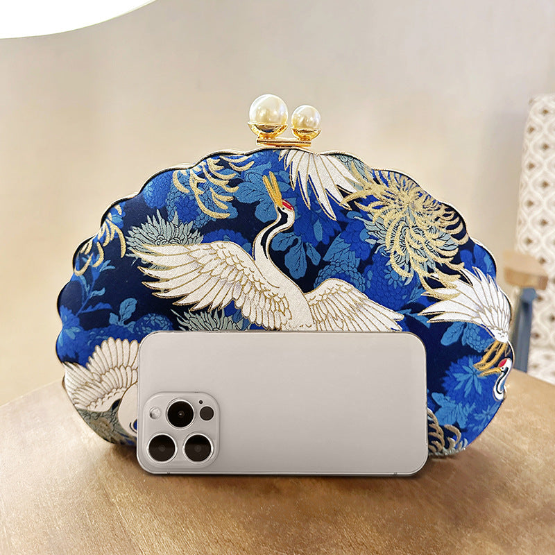 Shell Shaped Pearl Evening Clutch for Women