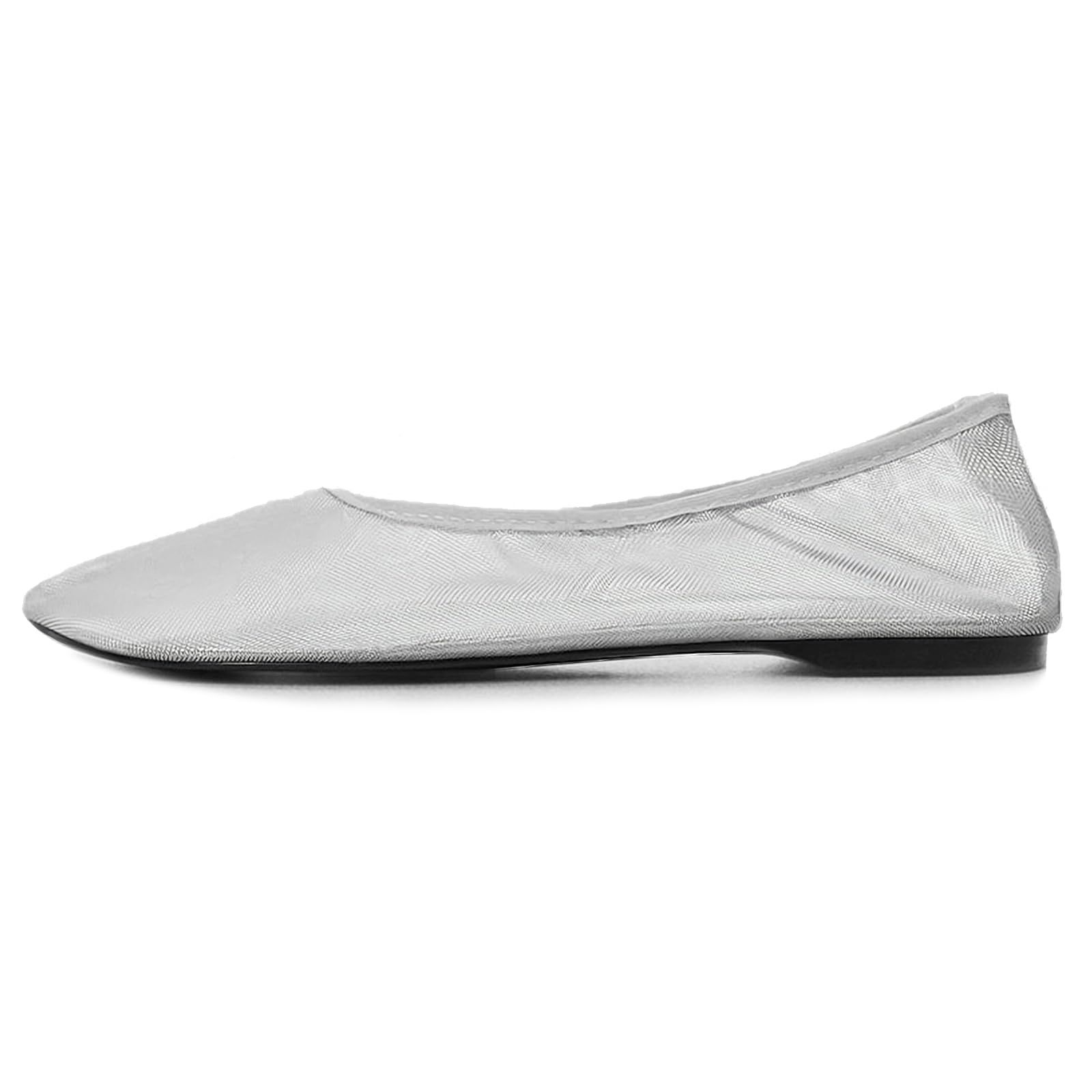 VOLEECE Tulle Mesh Ballet Flats Shoes for Women Slip On Ballerina Shoes Round Toe Comfortable Casual Work Dress Shoes