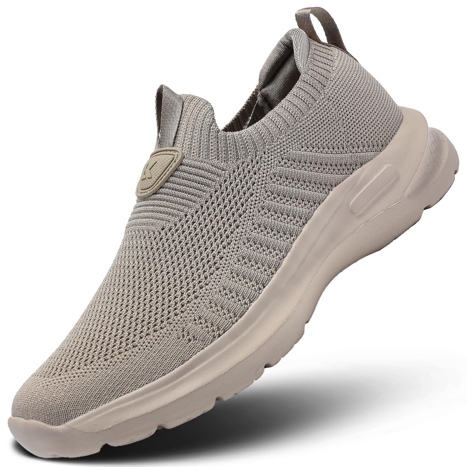 Wrezatro Mens Lightweight Athletic Running Walking Gym Shoes Casual Sports Comfortable Shoes Fashion Sneakers Travel Work Shoes Khaki