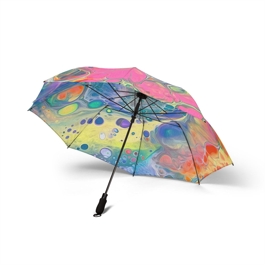 Unicorn Pastel Rainbow Foldable Umbrella — Compact Semi-Automatic Rain Parasol