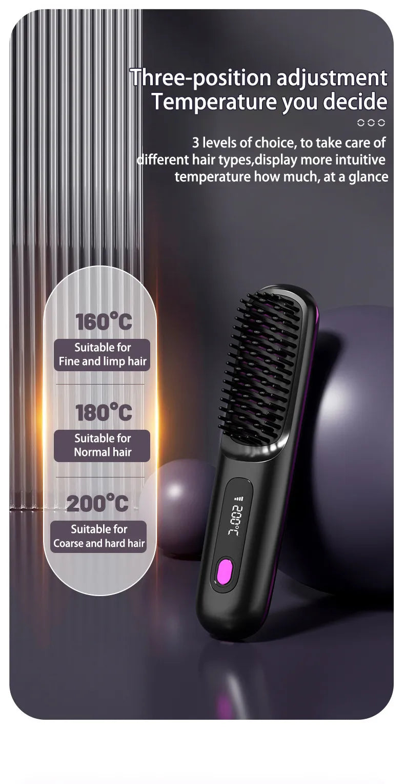 Portable 2 In 1 Hair Straightener Comb
